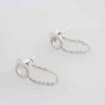 Açık Daire Ceket Gümüş Küpeler