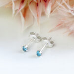 Doğum Taşı Gümüş Küpeler