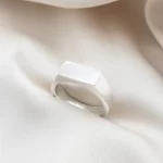 Dikdörtgen Mühür Gümüş Yüzük