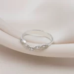Kavisli Yarım Sonsuzluk Bandı Gümüş Yüzük