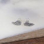 Melek Kanatlı Gümüş Küpe